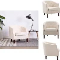 vidaXL Fauteuil Beige Tissu - Fauteuil