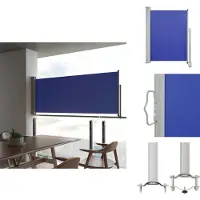 vidaXL Marquise latérale extensible 100x300 cm Bleu - Parasols & Protection solaire