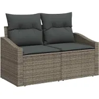 vidaXL Canapé de jardin avec coussins 123 x 62 x 69 cm en polyrotin