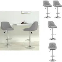 vidaXL Tabouret de bar 2 pcs velours gris clair - Tabouret de bar