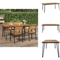 vidaXL Table de jardin pieds de table en épingle à cheveux 180x90x75 cm Acacia massif - Tables de jardin