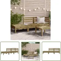 The Living Store Canapé de jardin 3 places en pin imprégné