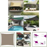 The Living Store Voile d'ombrage Oxford Tissu Carré 7x7 m Taupe