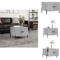 vidaXL Table basse gris béton 50x50x40 cm Bois composite - Tables basses
