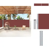 vidaXL Marquise latérale extensible brun 180x1000 cm - Parasols & Protection solaire