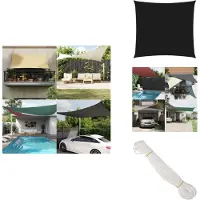 vidaXL Voile d'ombrage Oxford Tissu Carré 3,6x3,6 m Noir - Parasols & Protection solaire