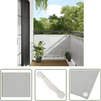 The Living Store Brise-vue balcon gris clair 90x600 cm 100 % polyester-Oxford