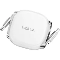 Logilink USB 2.0 Type-C-Kabel, C/M zu C/M, ausziehbar, 480 Mbit/s, 60W, weiss, 1 m (1 m, USB 2.0, 60 W)