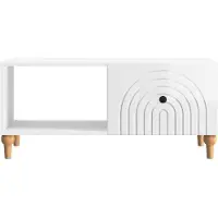 vidaXL Table basse blanche brillante 90 x 50 x 40 cm en aggloméré