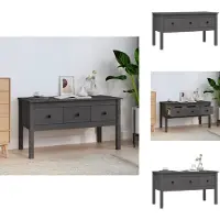 vidaXL Table basse Gris 102x49x55 cm Pin massif - Tables basses