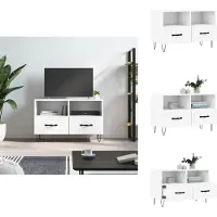 vidaXL Armoire TV Blanc 80x36x50 cm Bois composite - Meuble TV