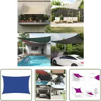 The Living Store Voile d'ombrage 160 g/m² Rectangulaire Bleu 3x5 m HDPE