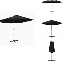vidaXL Parasol avec mât en aluminium 460x270 cm Noir - Parasols & ombrelles