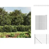 vidaXL Clôture grillagée avec bride au sol Anthracite 1,4x25 m - Panneaux de clôture