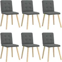 vidaXL Chaises de salle à manger 6 pcs. Tissu gris foncé