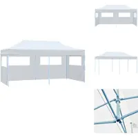 vidaXL Tente de réception Pop-Up avec parois latérales Pliable 3 x 6 m Acier blanc - Pavillons & Tentes de réception