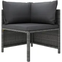 vidaXL Canapé de jardin 2 places avec coussins Gris Poly rotin - éléments de canapés de jardin