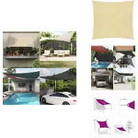 vidaXL Voile d'ombrage 160 g/m² Beige 2,5x2,5 m HDPE - Parasols & Protection solaire