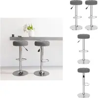 vidaXL Tabouret de bar 2 pcs. Gris foncé Tissu - Tabouret de bar