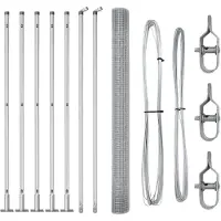 vidaXL Clôture en fil métallique soudé avec socle en béton, 10 x 1,4 m, couleur argent, type treillis