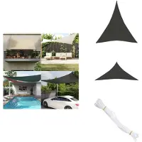 vidaXL Voile d'ombrage 160 g/m² Anthracite 3x4x4 m HDPE - Parasols & Protection solaire