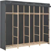vidaXL Armoire Grise 200 x 40 x 170 cm Tissu - Armoire - Armoires - Armoires à vêtements