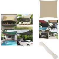 vidaXL Tente d'ombrage en tissu Oxford, carrée, 4,5 x 4,5 m, beige - Parasols et protections solaires