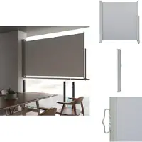 vidaXL Marquise latérale extensible 140x300 cm Gris - Parasols & Protection solaire
