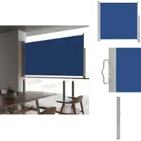 vidaXL Marquise latérale extensible 160x300 cm Bleu - Parasols & Protection solaire
