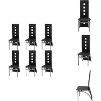 vidaXL Chaises de salle à manger 6 pcs. Similicuir Noir - Chaises de salle à manger