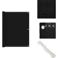 vidaXL Paravent de balcon Noir 120x400 cm HDPE - Parasols et ombrelles