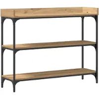 vidaXL Table Console avec étagère chêne artisanal 100 x 30 x 80 cm