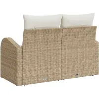 vidaXL Canapé de jardin avec coussins Beige 124 x 62 x 69cm Poly-Rattan