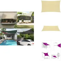 vidaXL Voile d'ombrage 160 g/m² Beige 2x5 m HDPE - Parasols & Protection solaire