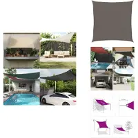 vidaXL Voile d'ombrage 160 g/m² Anthracite 2,5x2,5 m HDPE - Parasols & Protection solaire