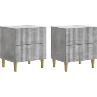 vidaXL Cabinet de chevet 2 pcs Gris béton 43 x 34,5 x 48 cm