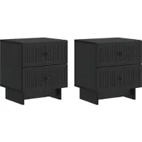vidaXL Cabinet de chevet avec tiroir 2 pcs Noir 43 x 34,5 x 47,5 cm
