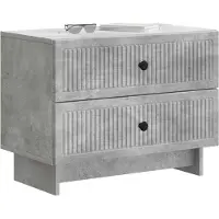 vidaXL Cabinet de chevet avec tiroir Gris béton 62 x 34,5 x 47,5 cm