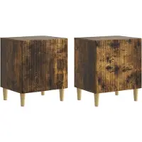 vidaXL Cabinet de chevet 2 pcs Chêne fumé 43 x 34,5 x 50 cm