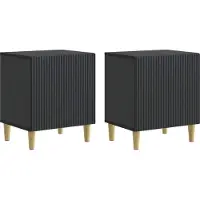 vidaXL Cabinet de chevet 2 pcs Noir 43 x 34,5 x 50 cm