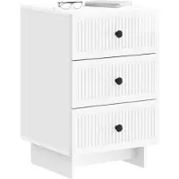 vidaXL Cabinet de chevet avec tiroir Blanc brillant 43 x 41 x 66,5 cm
