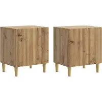 vidaXL Cabinet de chevet 2 pcs Chêne artisanal 43 x 34,5 x 50 cm