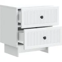 vidaXL Cabinet de chevet avec tiroir 2 pcs Blanc 43 x 34,5 x 47,5 cm