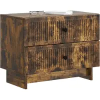 vidaXL Cabinet de chevet avec tiroir Chêne fumé 62 x 34,5 x 47,5 cm