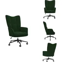 vidaXL Fauteuil Relax Vert Foncé Velours - Fauteuil