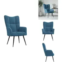 vidaXL Fauteuil Relax Bleu Velours - Fauteuil