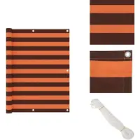 vidaXL Paravent de balcon Orange et brun 120x400 cm Tissu Oxford - Parasols et ombrelles