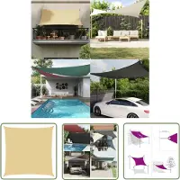 The Living Store Auvent couleur sable 2,5x2,5 m 100% polyester Oxford