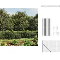 vidaXL Clôture grillagée avec douilles de sol Anthracite 1,6x25 m - Panneaux de clôture