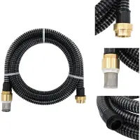 vidaXL Tuyau d'aspiration avec raccords en laiton noir 1,1" 15 m PVC - Tuyaux d'arrosage